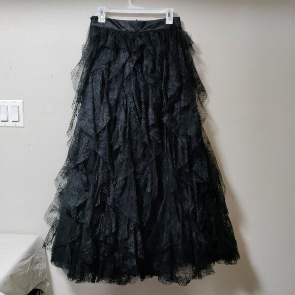 Aqua x Wicked NWT Whimsygoth Steampunk Witchy Y2K Lace Maxi Skirt Black Size M/L - Picture 4 of 14